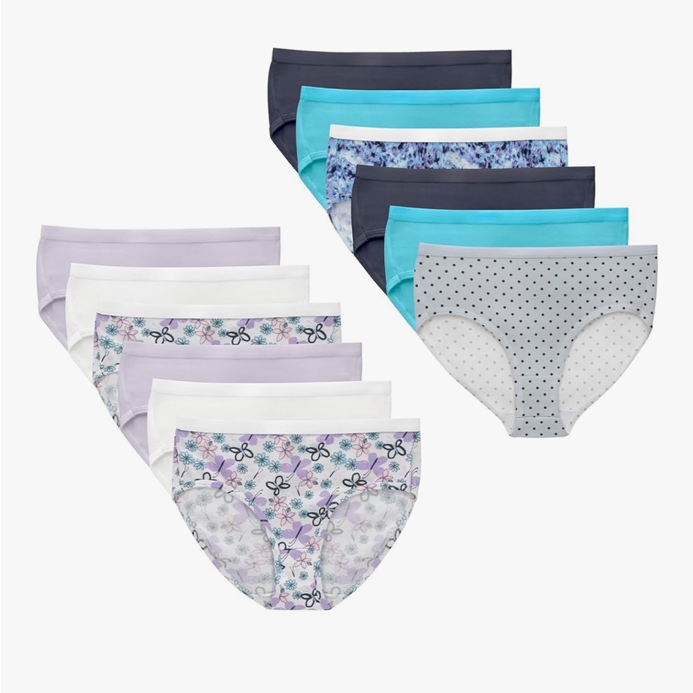 Hanes Briefs Underwear stretch cotton panties for girls Assorted 12-packs